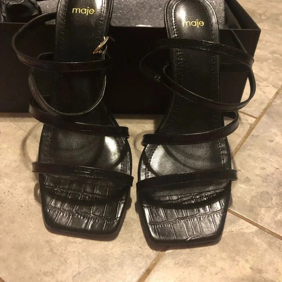 Maje Farrie Croc-Effect leather sandals Size 7 - Picture 7 of 15